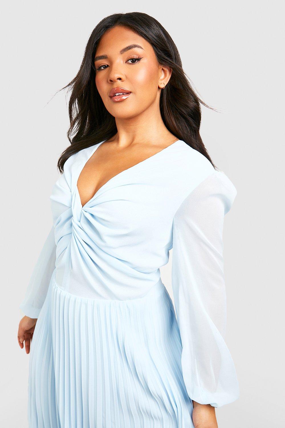 Grande taille Robe longue torsad e en mousseline de soie boohoo